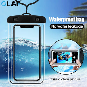 OLAF Waterproof Phone Case For iPhone 7 8 Plus X Xs Max XR Underwater Smartphone Pouch Bag Case For Samsung S8 S9 Dry Case Cover