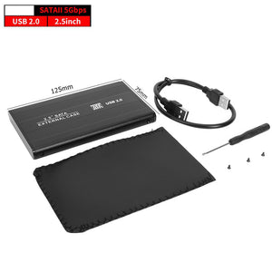 2.5 inch HDD SSD Case Sata to USB 3.0 2.0 Adapter Free 5 6 Gbps Box Hard Drive Enclosure Support 2TB HDD Disk For WIndows Mac OS