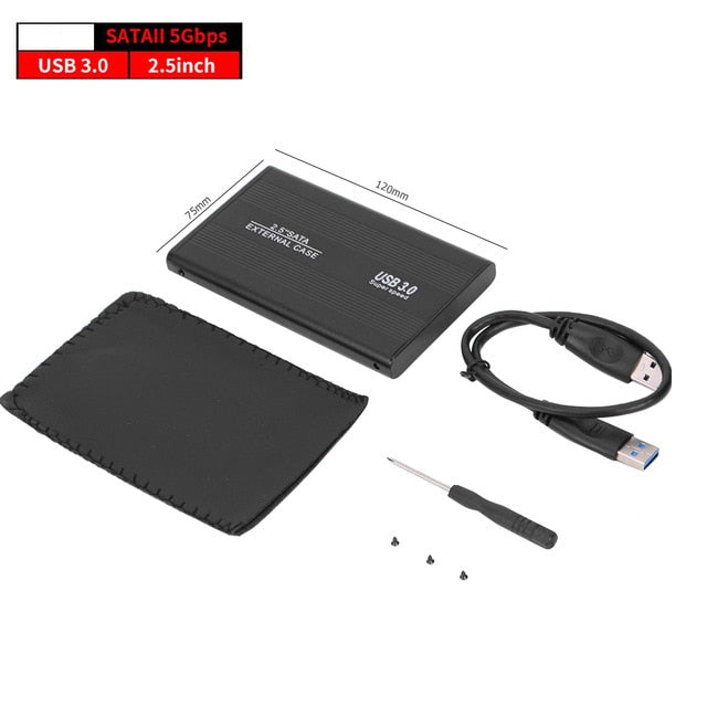 2.5 inch HDD SSD Case Sata to USB 3.0 2.0 Adapter Free 5 6 Gbps Box Hard Drive Enclosure Support 2TB HDD Disk For WIndows Mac OS