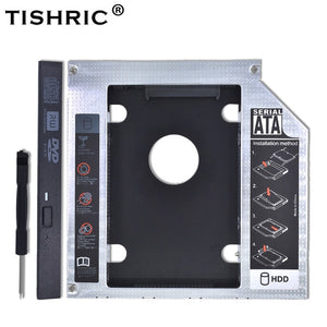 Tishric Aluminum/Plastic 9.5/12.7mm SATA 3.0 2.5" Universal HDD Caddy Case Enclosure Adapter DVD HDD Hard  Box For CD Optibay