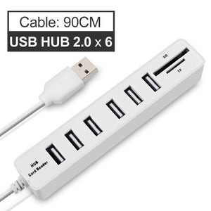 USB Hub 3.0 Multi USB 3.0 Hub USB Splitter High Speed 3 6 Ports 2.0 Hab TF SD Card Reader All In One For PC Computer Accessories