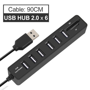 USB Hub 3.0 Multi USB 3.0 Hub USB Splitter High Speed 3 6 Ports 2.0 Hab TF SD Card Reader All In One For PC Computer Accessories