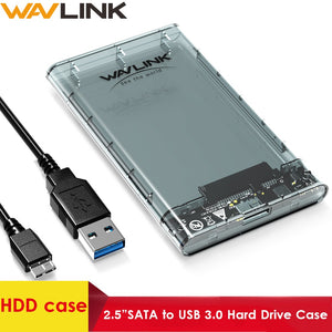 Wavlink HDD/SSD case SATA to USB 3.0 Hard Drive Box for 2.5" HDD SSD up to 2TB 5Gbps External HDD Enclosure UASP protocol  Case