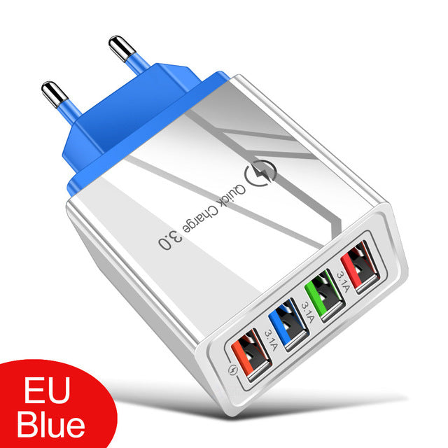 EU/US Plug USB Charger Quick Charge 3.0 For Phone Adapter for Huawei Mate 30 Tablet Portable Wall Mobile Charger Fast Charger