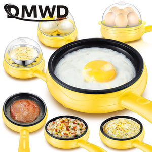 DMWD Multifunction Mini Electric Egg Omelette Cooker Eggs Boiler Food Steamer Pancake Fried Steak Non-stick Frying Pan 110V 220V