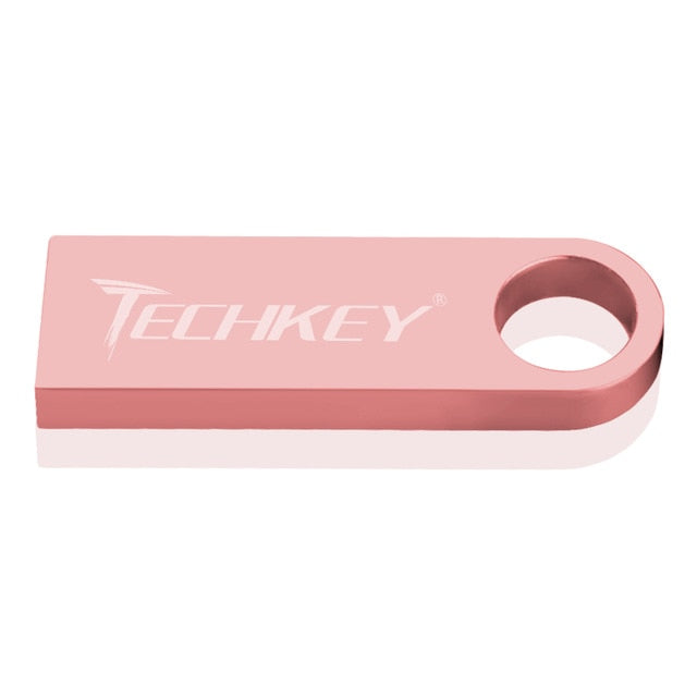 new TECHKEY usb flash drive 64GB 32GB 16GB 8GB 4GB pen drive pendrive флешка waterproof silver u disk memoria cel usb stick gift