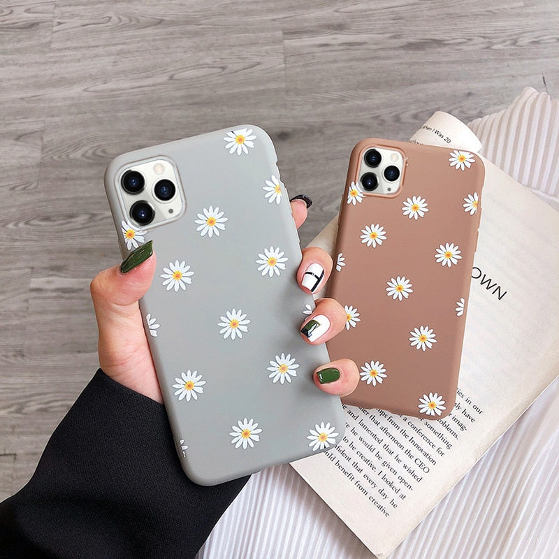 moskado Art Floral Daisy Phone Case For iPhone 11 X XR XS Max 6S 7 8 7Plus 5 Fashion Daisy Flower Case Soft TPU Back Cases Cover