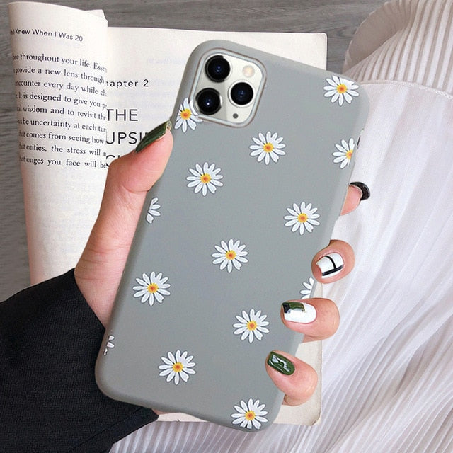 moskado Art Floral Daisy Phone Case For iPhone 11 X XR XS Max 6S 7 8 7Plus 5 Fashion Daisy Flower Case Soft TPU Back Cases Cover