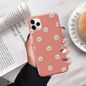 moskado Art Floral Daisy Phone Case For iPhone 11 X XR XS Max 6S 7 8 7Plus 5 Fashion Daisy Flower Case Soft TPU Back Cases Cover