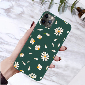 moskado Art Floral Daisy Phone Case For iPhone 11 X XR XS Max 6S 7 8 7Plus 5 Fashion Daisy Flower Case Soft TPU Back Cases Cover