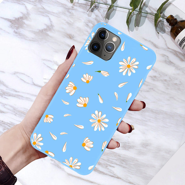 moskado Art Floral Daisy Phone Case For iPhone 11 X XR XS Max 6S 7 8 7Plus 5 Fashion Daisy Flower Case Soft TPU Back Cases Cover