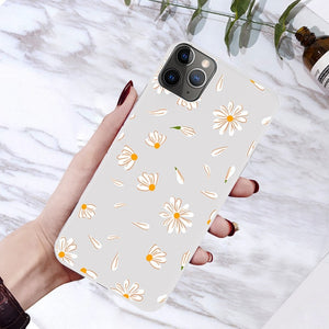 moskado Art Floral Daisy Phone Case For iPhone 11 X XR XS Max 6S 7 8 7Plus 5 Fashion Daisy Flower Case Soft TPU Back Cases Cover