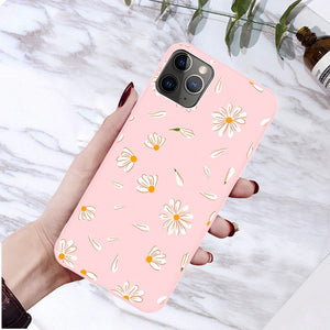 moskado Art Floral Daisy Phone Case For iPhone 11 X XR XS Max 6S 7 8 7Plus 5 Fashion Daisy Flower Case Soft TPU Back Cases Cover