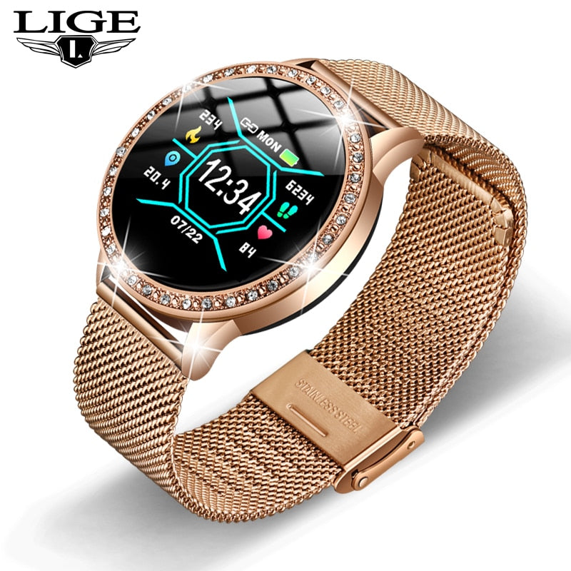 LIGE Relogio digital feminino Waterproof sport for iPhone Luxury Blood Pressure Fashion Calorie Women Men Electronic wrist Watch