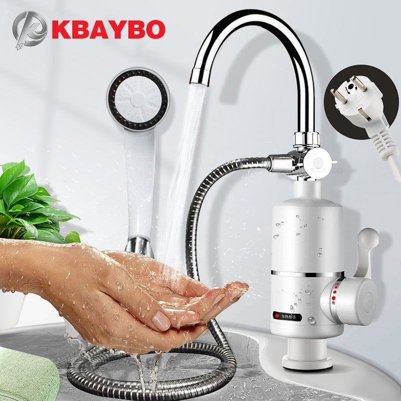 KBAYBO Electric Kitchen Water Heater Tap 3000WInstant Hot Water Faucet Heater Heating Faucet Tankless Instantaneous Water Heater