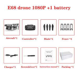 2020 NEW E68 Drone HD wide angle 4K WIFI 1080P FPV Drones video live Recording Quadcopter Height To maintain Drone Camera Toys