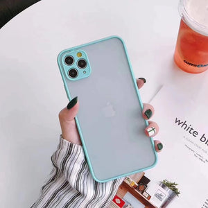 Mint Hybrid Simple Matte paragolpes teléfono caso para Iphone 11 Pro Max Xr Xs 6s 8 7 Plus a prueba de golpes suave Tpu silicona mate cubierta