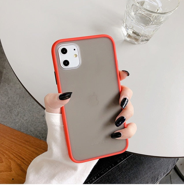 Mint Hybrid Simple Matte paragolpes teléfono caso para Iphone 11 Pro Max Xr Xs 6s 8 7 Plus a prueba de golpes suave Tpu silicona mate cubierta