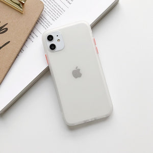 Mint Hybrid Simple Matte paragolpes teléfono caso para Iphone 11 Pro Max Xr Xs 6s 8 7 Plus a prueba de golpes suave Tpu silicona mate cubierta