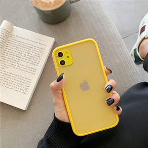 Mint Hybrid Simple Matte paragolpes teléfono caso para Iphone 11 Pro Max Xr Xs 6s 8 7 Plus a prueba de golpes suave Tpu silicona mate cubierta