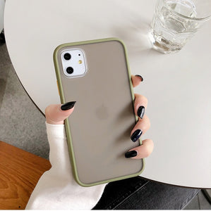 Mint Hybrid Simple Matte paragolpes teléfono caso para Iphone 11 Pro Max Xr Xs 6s 8 7 Plus a prueba de golpes suave Tpu silicona mate cubierta