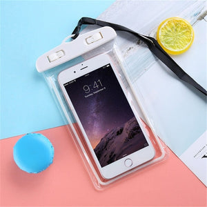 Waterproof Bag Mobile Phone Case for iPhone X 8 Underwater Luminous Phone Pouch Cover for Samsung S9 Clear PVC Sealed Swim Case