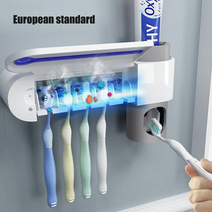 ONEUP Antibacteria UV Toothbrush Holder Automatic Toothpaste Dispenser Sterilize Home Cleaner Sterilize Bathroom Accessories Set