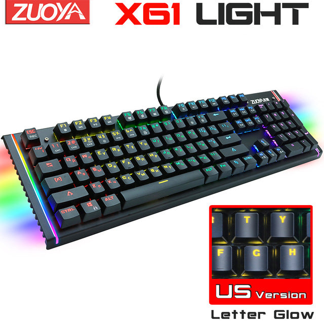 Mechanical Keyboard Wired Gaming Keyboard RGB Mix Backlit 87 104 Anti-ghosting Blue Red Switch For Game Laptop PC Russian US