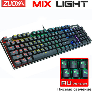 Mechanical Keyboard Wired Gaming Keyboard RGB Mix Backlit 87 104 Anti-ghosting Blue Red Switch For Game Laptop PC Russian US